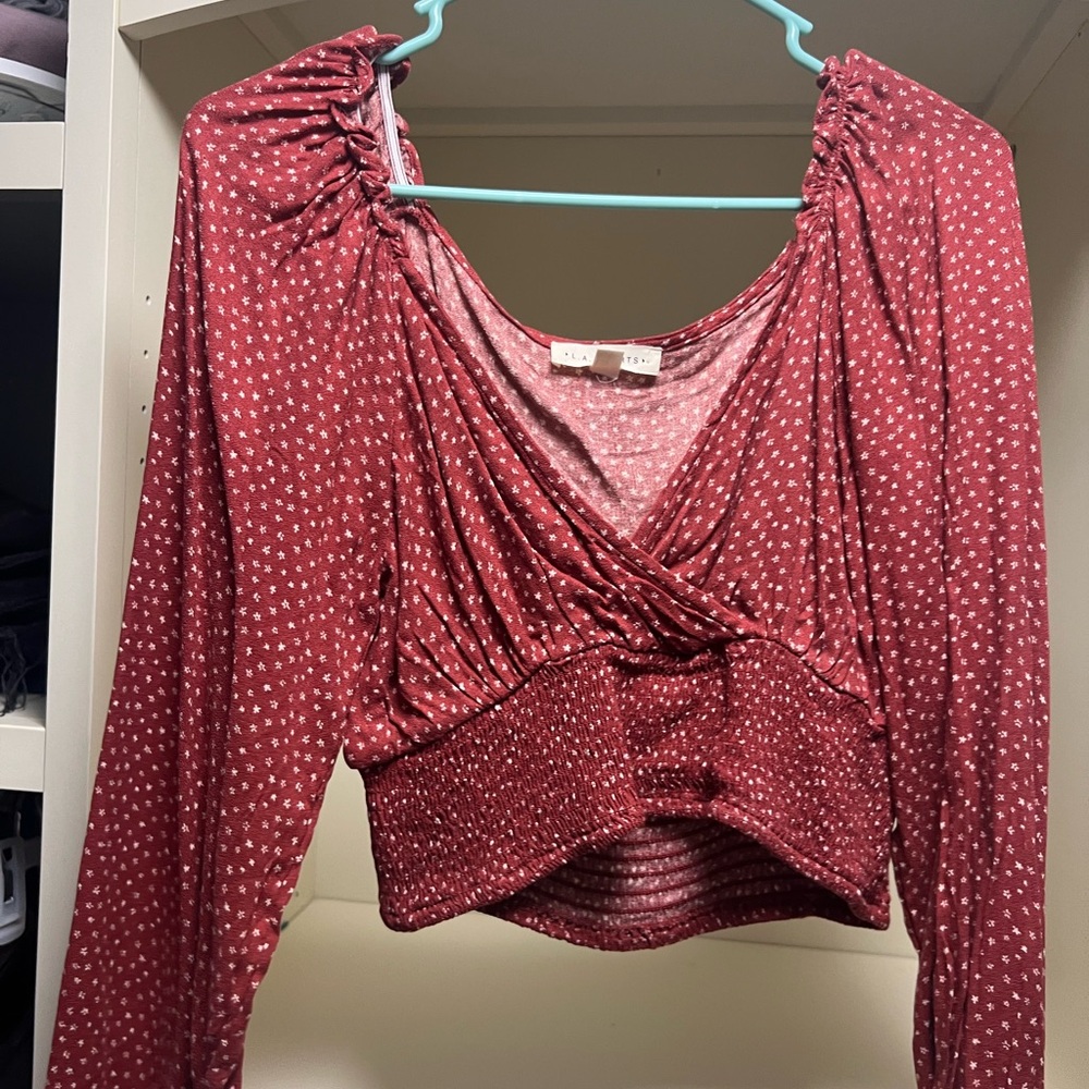 LA hearts long sleeve cropped shirt Size L